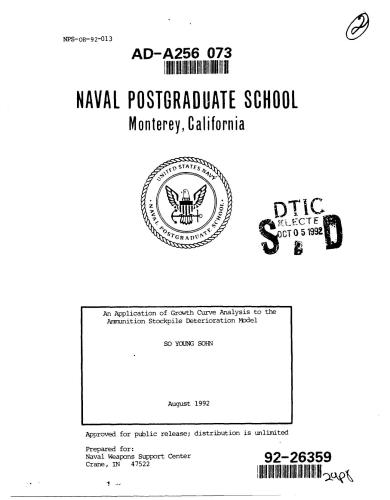 An application of growth curve analysis to the ammunition stockpile deterioration model