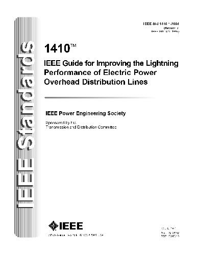 IEEE STD 1410-2004 Guide for Improving the Lightning Performance of Electric Power Overhead Distribution Lines