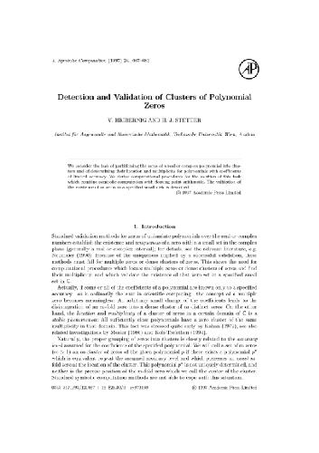 Detection and validation of clusters of polynomial zeros