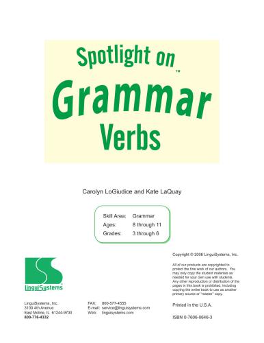 Spotlight on Grammar Verbs