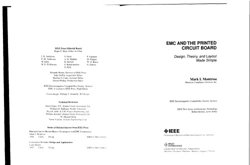 Emc & the Printed Circuit Board: Design, Theory, & Layout Made Simple