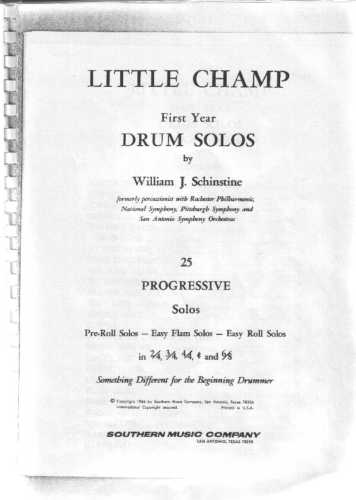 Schinstine Little Champ. First Year Drum solos