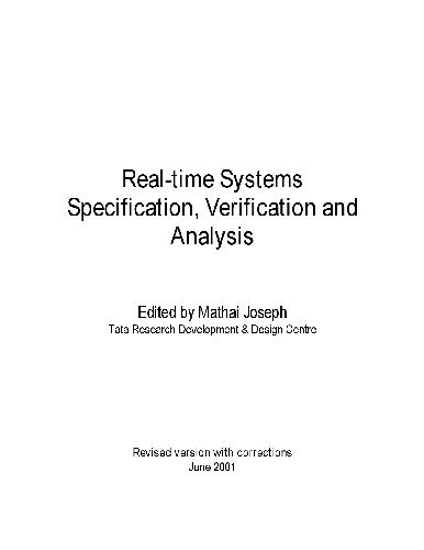 Real-time systems: specification, verification, and analysis