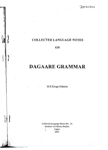 Collected language notes on Dagaare grammar