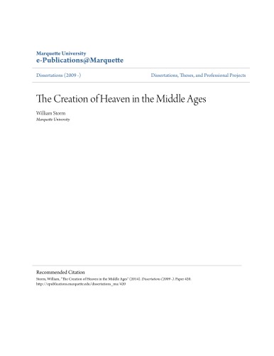 The Creation of Heaven in the Middle Ages [PhD thesis]