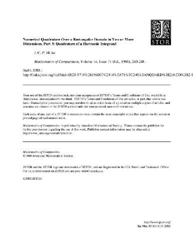 Numerical quadrature in n dimensions - 3