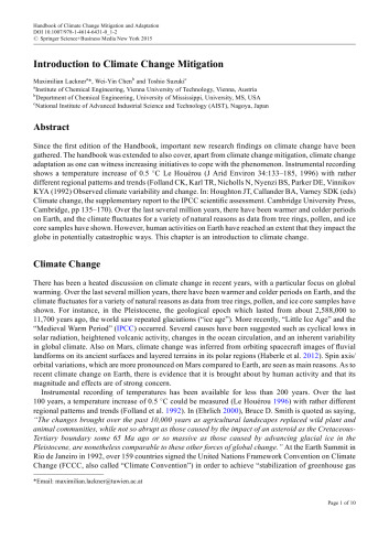 Handbook of Climate Change Mitigation and Adaptation