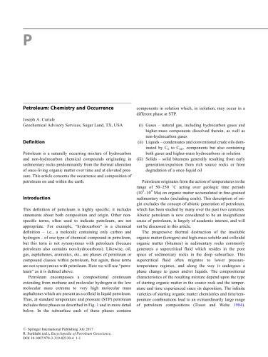 Encyclopedia of Petroleum Geoscience