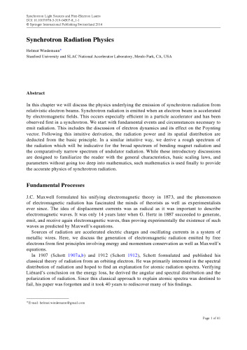 Synchrotron Light Sources and Free-Electron Lasers: Accelerator Physics, Instrumentation and Science Applications