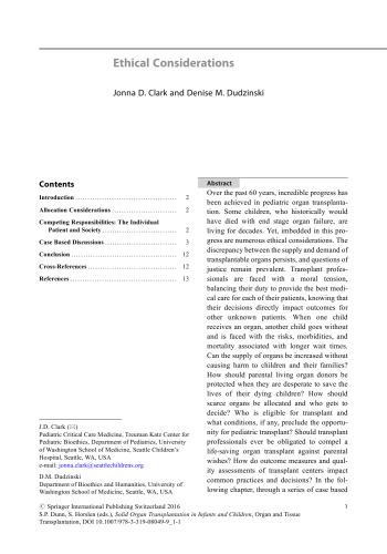 Solid Organ Transplantation in Infants and Children