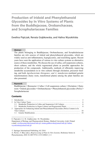 Bioprocessing of Plant In Vitro Systems