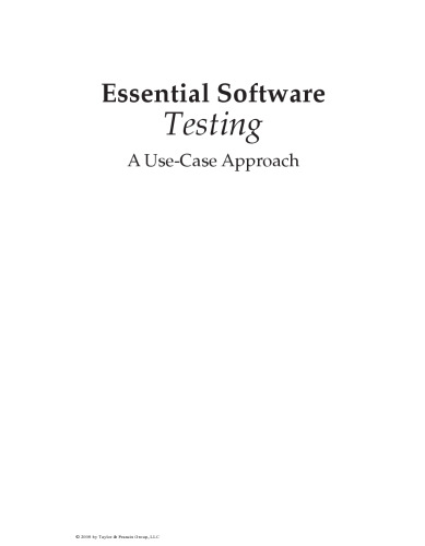 Essential Software Testing: A Use-Case Approach