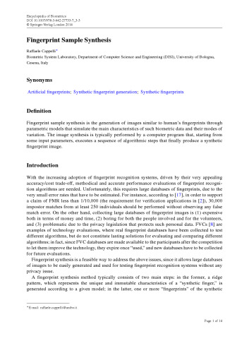 Encyclopedia of Biometrics