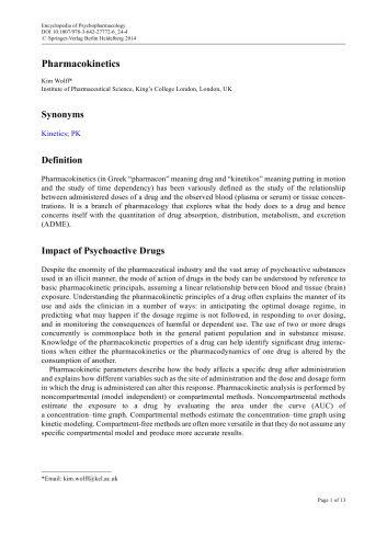 Encyclopedia of Psychopharmacology