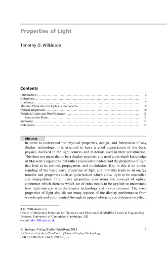 Handbook of Visual Display Technology