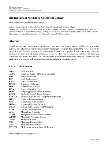 Biomarkers in Cancer