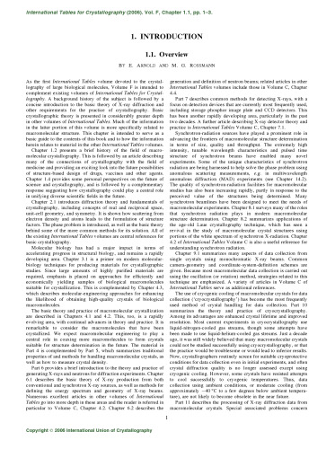 International Tables for Crystallography Volume F: Crystallography of biological macromolecules