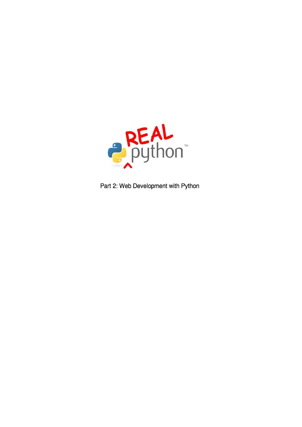 Real Python Part 2: Web Development with Python