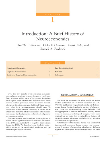 Neuroeconomics: Decision Making and the Brain