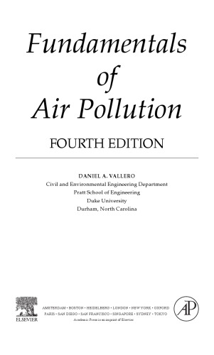 Fundamentals of Air Pollution