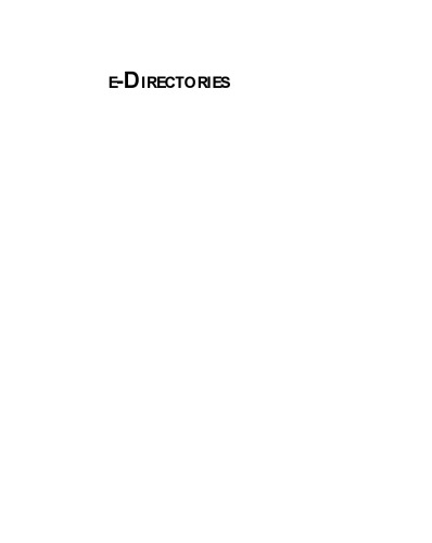 e-Directories: Enterprise Software, Solutions, and Services (With CD-ROM)