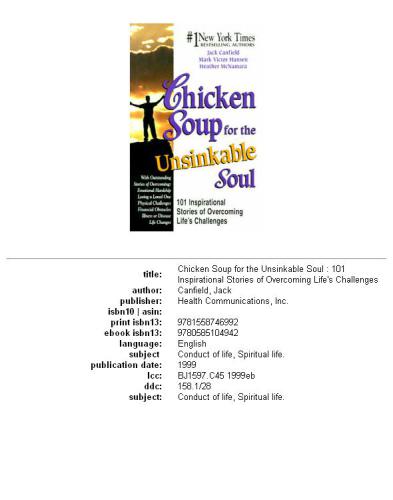 Chicken soup for the unsinkable soul : inspirational stories of overcoming life's challenges