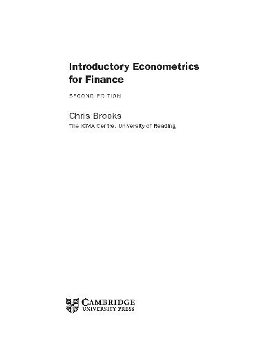 Introductory Econometrics for Finance chris brooks