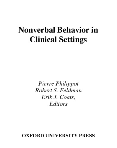 Nonverbal behavior in clinical settings