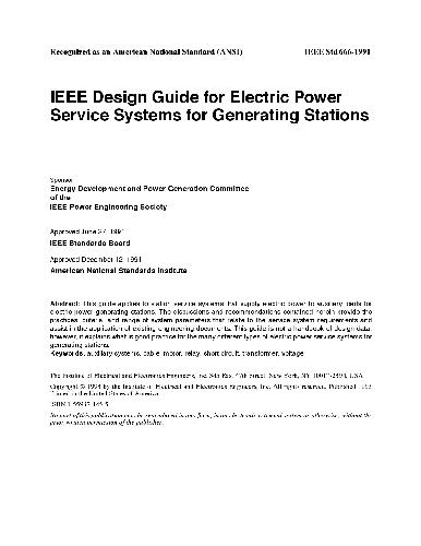 IEEE Std 666-1991, IEEE Design Guide for Electric Power Service Systems for Generating Stations