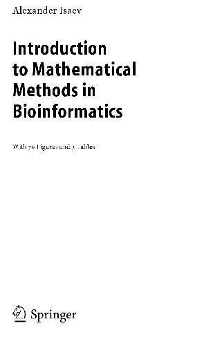 Introduction to Mathematical Methods in Bioinformatics