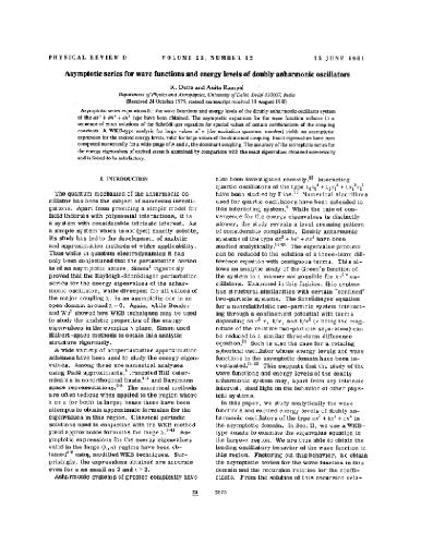 Asymptotic series for wave functions and energy levels of doubly harmonic oscillators