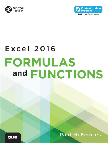 Excel 2016 Formulas and Functions includes Content Update Program