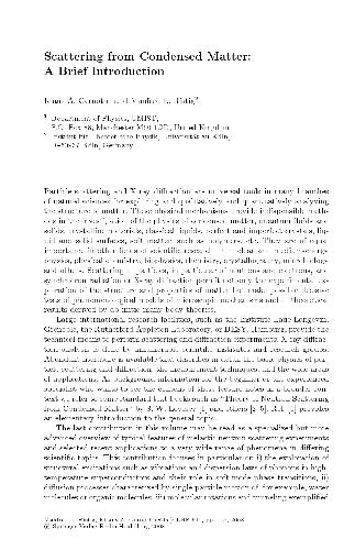 Particle Scattering, X-Ray Diffraction And Microstructure Of Solids And Liquids