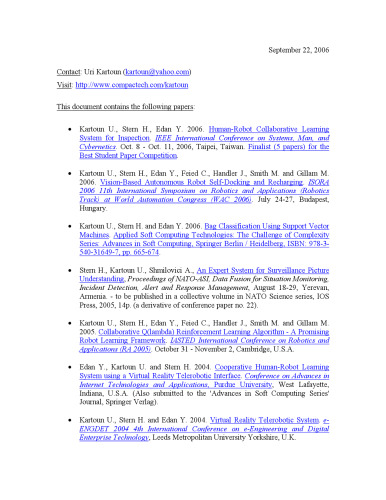 Robotics Robot Support Vector Machines Reinforcement Learning Fuzzy Logic IEEE Papers 2004