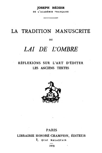 La tradition manuscrite du 