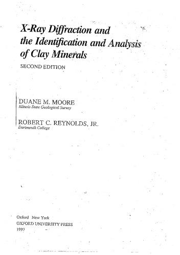 X-Ray Diffraction and the Identification and Analysis of Clay Minerals