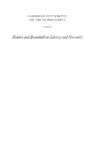 Thomas Hobbes, John Bramhall - Hobbes and Bramhall on Liberty and Necessity