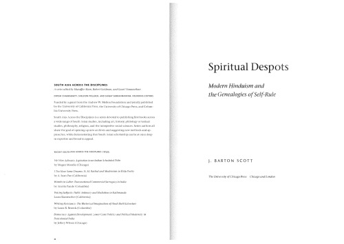 Spiritual despots: Modern Hinduism and the genealogies of self-rule