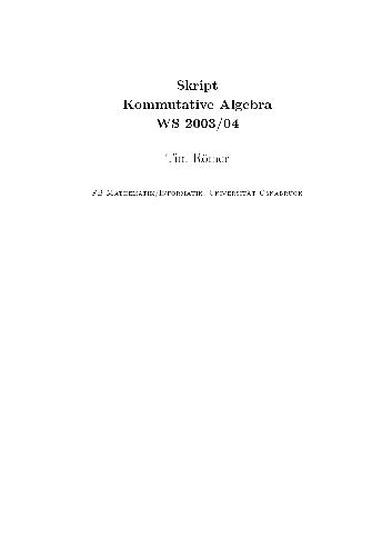 Kommutative Algebra 002