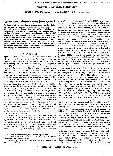 Ieee Microstrip Antenna Technology