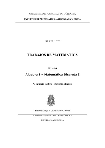 Álgebra I, Matemática Discreta I [expository notes]