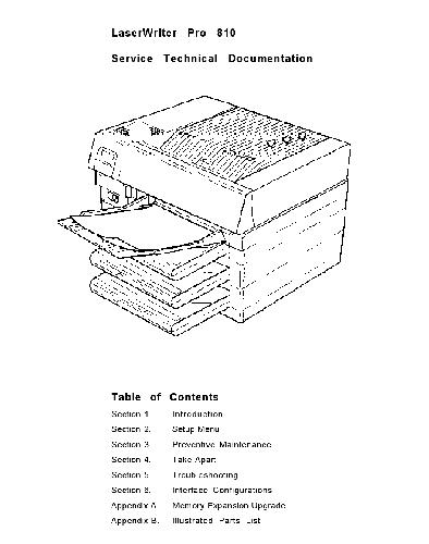 Apple LaserWriter Pro 810 Service Source