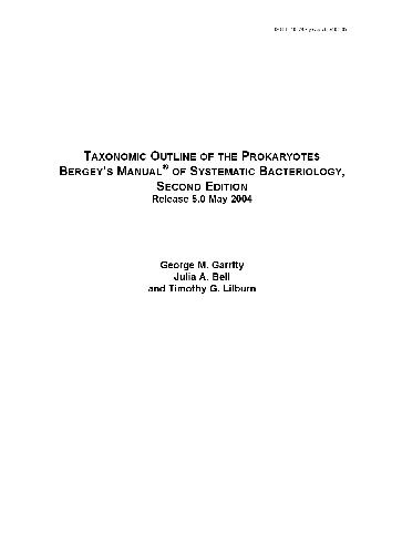 Taxonomic Outline of the Prokaryotes Release 5.0, Bergey's Manual Of Systematic Bacteriology