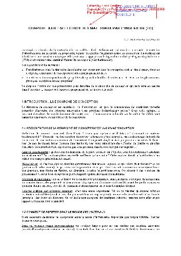 Connaissance des Procedes Travail en Autonomie Rames d aviron Selection des materiaux par l ingenieur Cambridge Engineering Selector