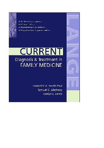 Current Diagnosis & Treatment In Family Medicine