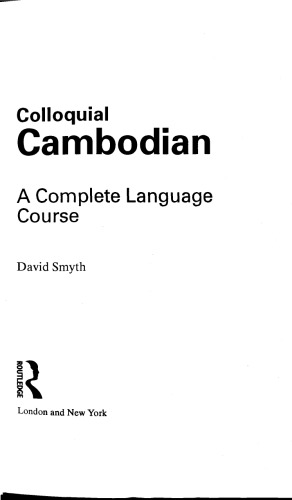 Colloquial cambodian a complete language course