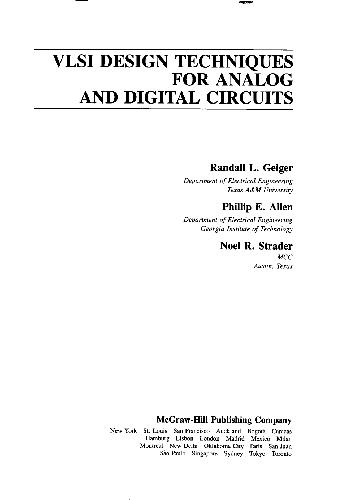 VLSI. Design Techniques for Analog and Digital Circuits