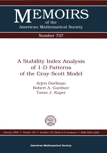 A Stability Index Analysis of 1-D patterns of the Gray-Scott Model