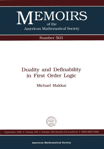 Duality and Definability in First Order Logic