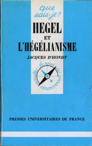 Hegel et l’hegelianisme